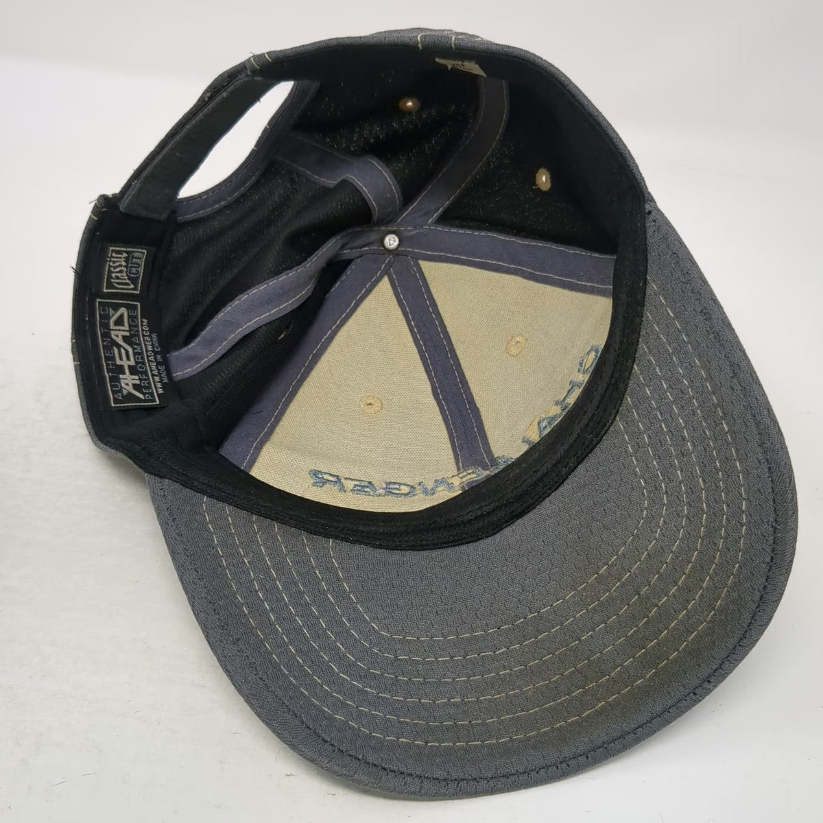Ahead Gray Baseball Cap One Size Bombardier Challenger Logo Strapback Hat Mesh