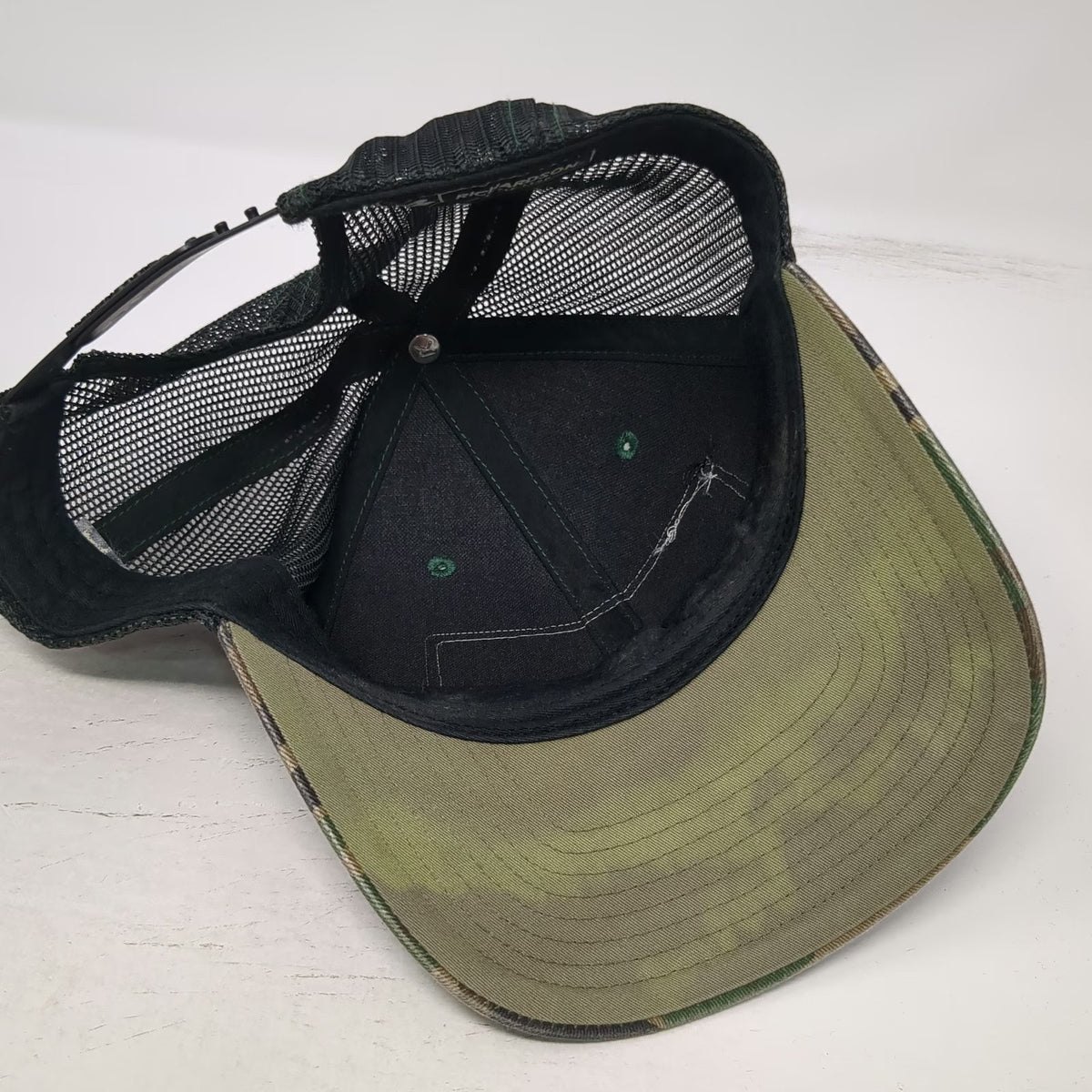 Richardson Trucker Hat Green Camo One Size Jim Dandy Brewing Snapback Mesh
