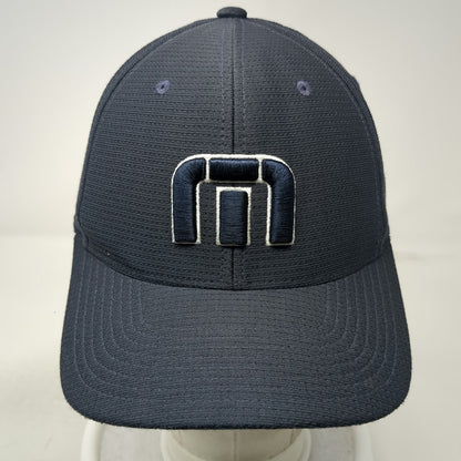 Travis Mathew Baseball Cap Gray M Fitted Flexfit Logo Stretch Polyester Golf Hat