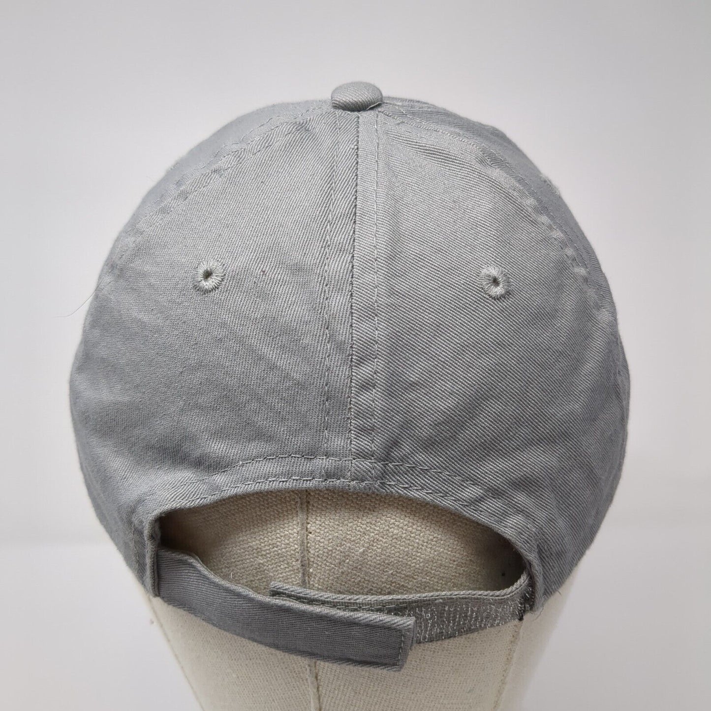 Unbranded Strapback Hat Gray One Size Adjustable Vented Holes 6 Panel Blank