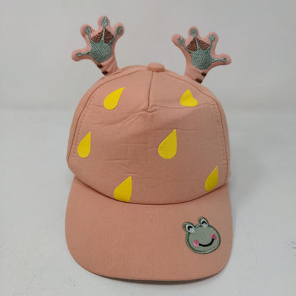 Unbranded Girl's Strapback Hat Pink Adjustable Embroidered Frog Ear Accents