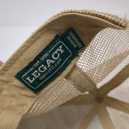 Legacy Trucker Hat Beige Chat 'N' Chill Exuma Bahamas Palm Tree OSFM Snapback