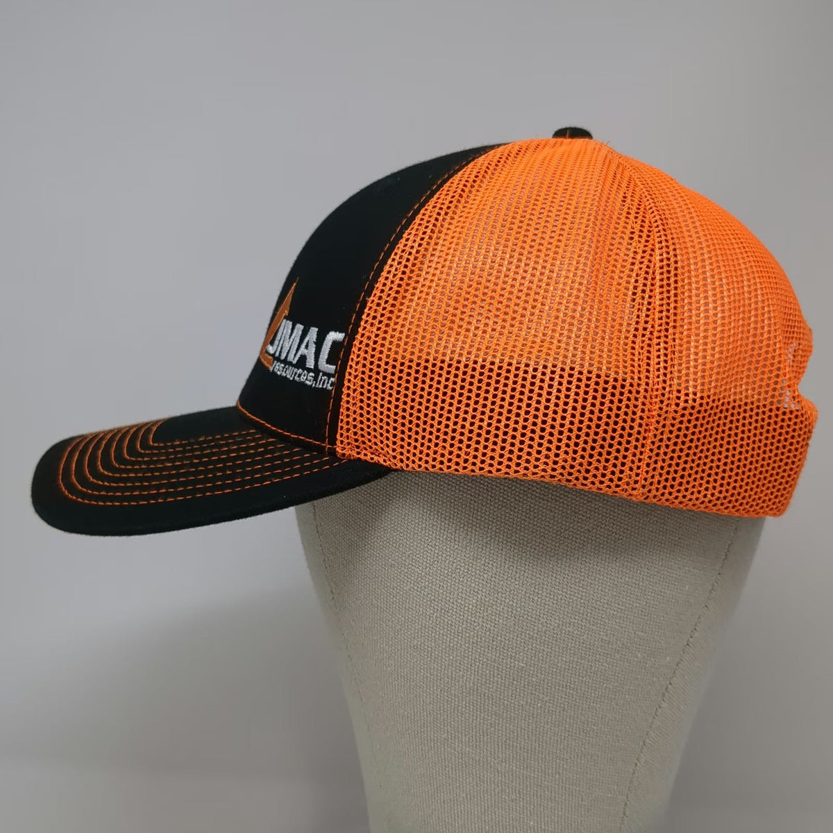 Outdoor Cap Trucker Hat Black Orange One Size Mesh Snapback JMAC Resources Work