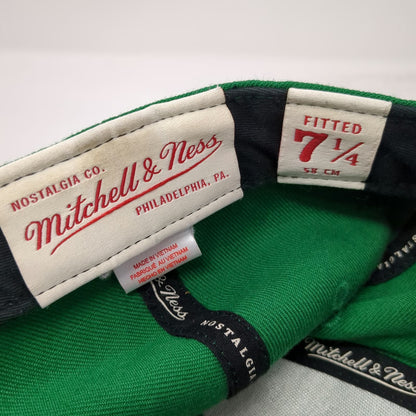 Hartford Whalers NHL Mitchell & Ness Green Cap 7 1/4 Fitted Wool Blue Underbrim