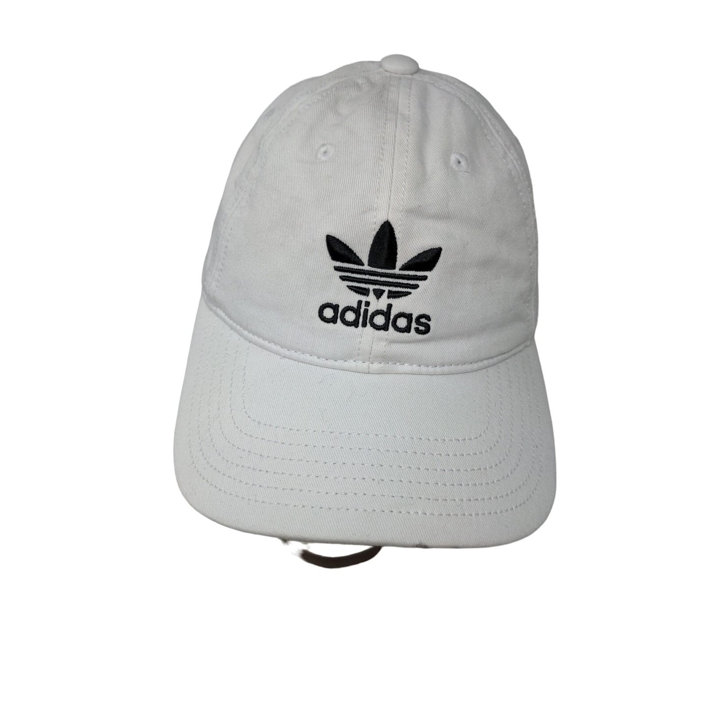 Womens Adidas Slideback Hat Embroidered Trefoil Logo OSFW White