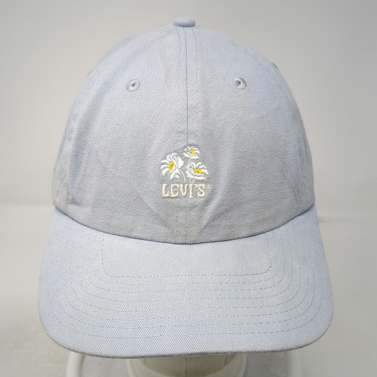 Levi's Baseball Cap Blue One Size Floral Daisy Cotton Slideback Adjustable Hat