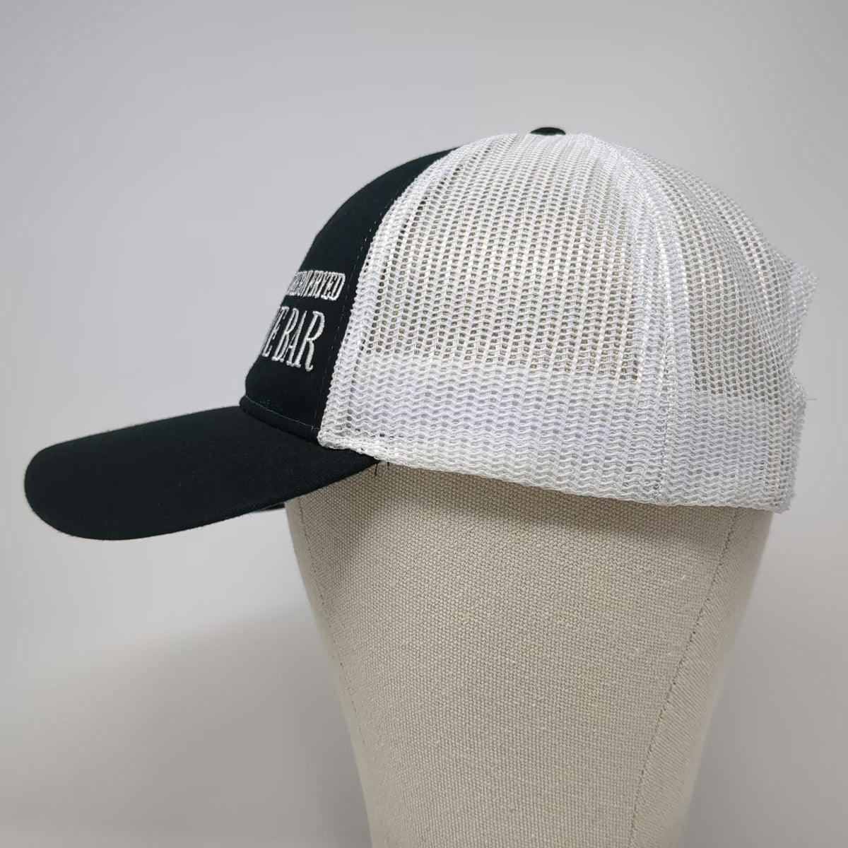 Cap America Trucker Hat Black White One Size Southern Fryed Dive Bar Mesh Crown