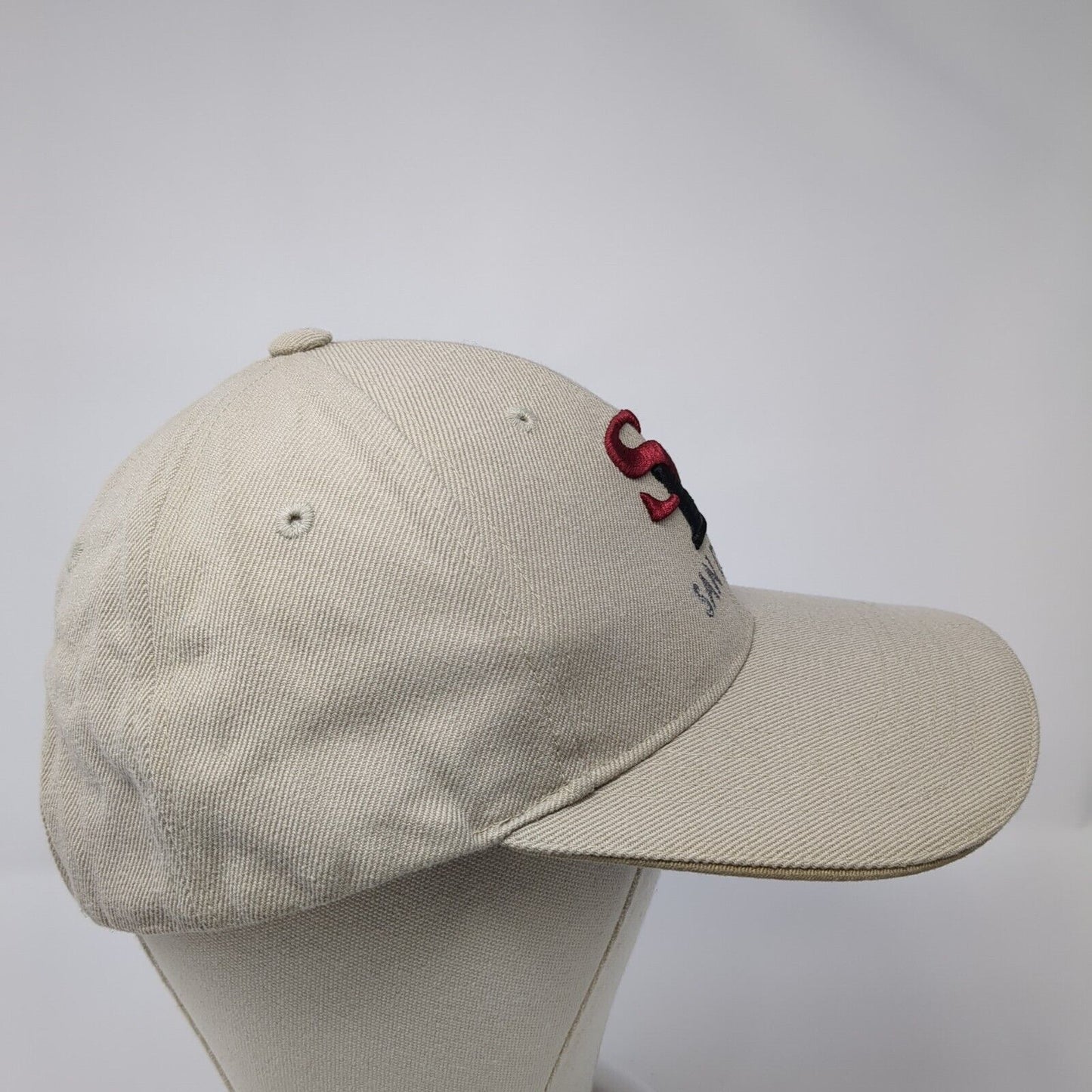 San Diego Strapback Hat Tan One Size Adjustable Embroidered 6 Panel