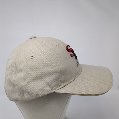 San Diego Strapback Hat Tan One Size Adjustable Embroidered 6 Panel