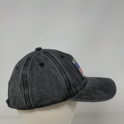 Let's Go Brandon Slideback Hat Gray One Size American Flag Patriotic Cotton