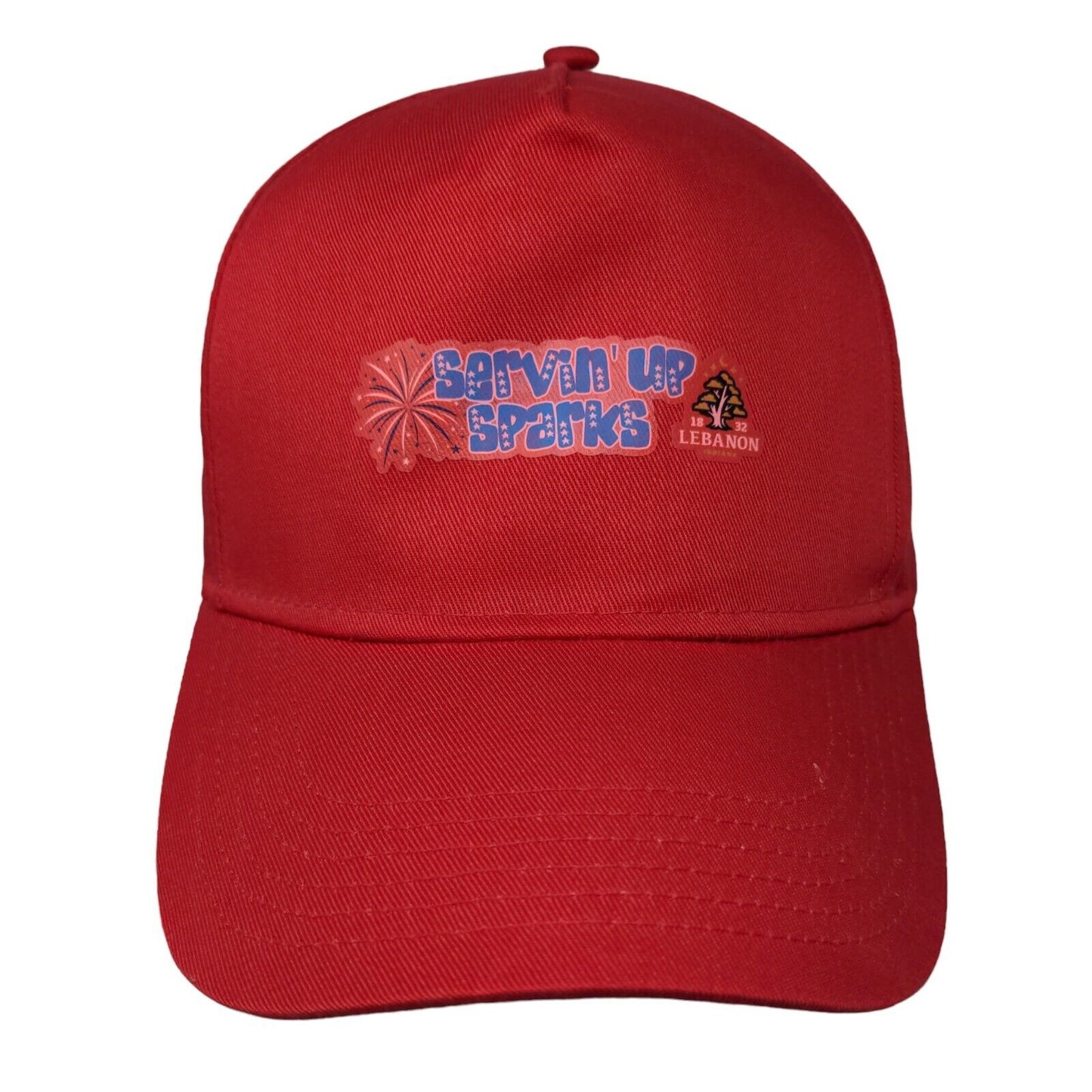 Servin' Up Sparks Lebanon Snapback Hat Red One Size Solid Adjustable
