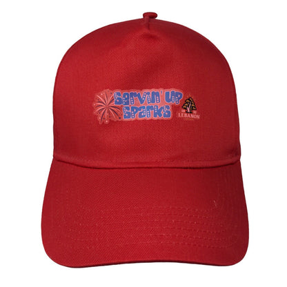 Servin' Up Sparks Lebanon Snapback Hat Red One Size Solid Adjustable