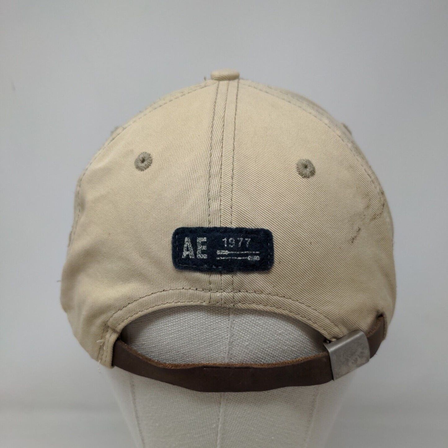 American Eagle Slideback Hat Tan OSFA Embroidered Adjustable 6 Panel