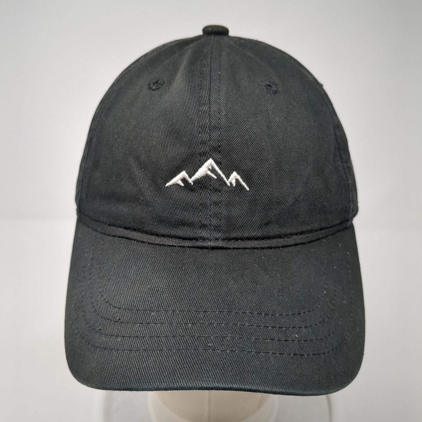 Mountain Slideback Hat Black One Size Adjustable Outdoor Cap 6 Panel