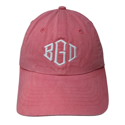 BGD Slideback Hat Pink One Size Adjustable Embroidered 6 Panel Marley Lilly