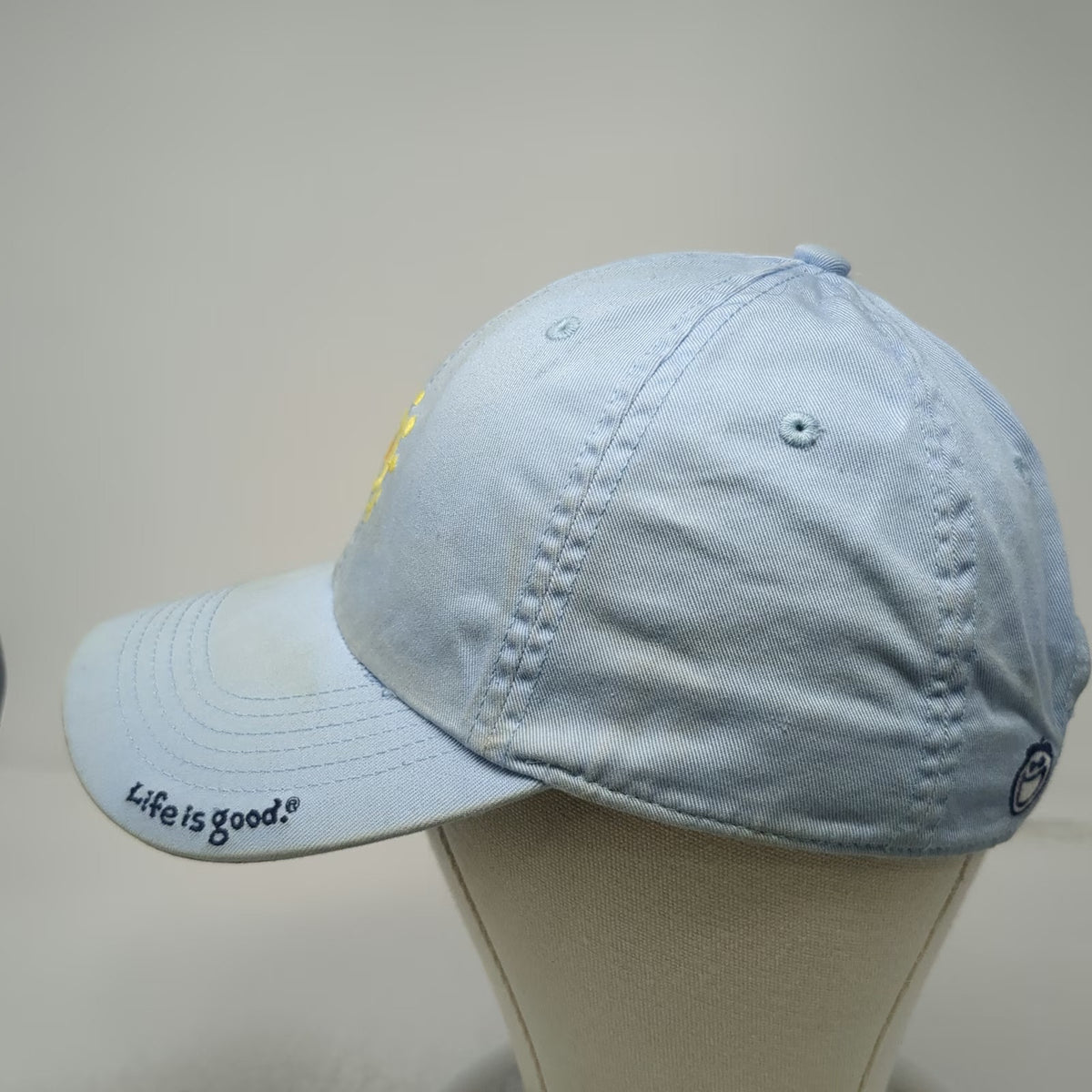 Life is Good Baseball Cap Blue One Size Sun Graphic Cotton Hat Adjustable Strap