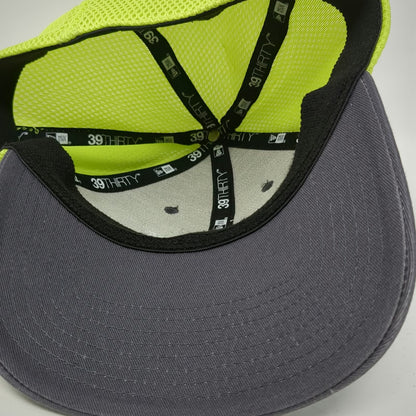 New Era Baseball Cap Gray Yellow XL 39THIRTY Mesh Stretch Fit Structured AFC Hat