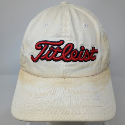 Titleist Baseball Cap Beige One Size USA Logo Embroidered Slideback Cotton Hat