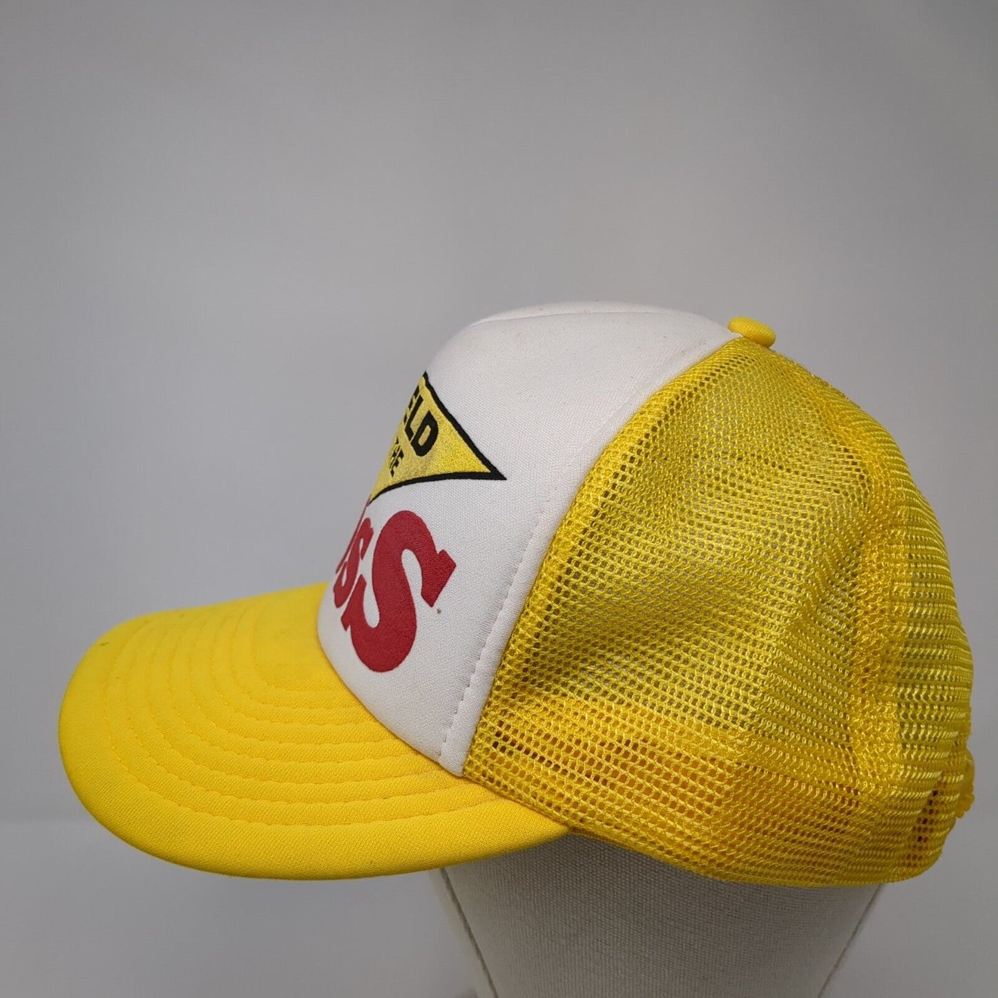 Yield To The Boss Snapback Mesh Back Trucker Hat Yellow One Size Outdoor