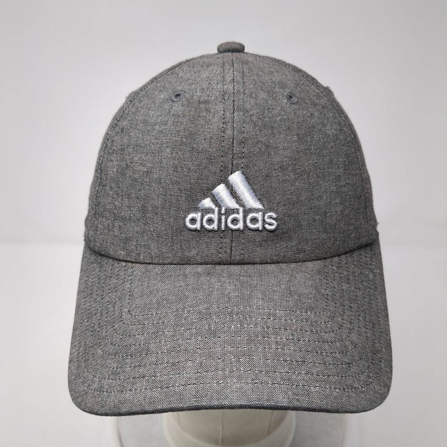 Adidas 3 Stripes Slideback Hat Gray One Size Embroidered Climalite
