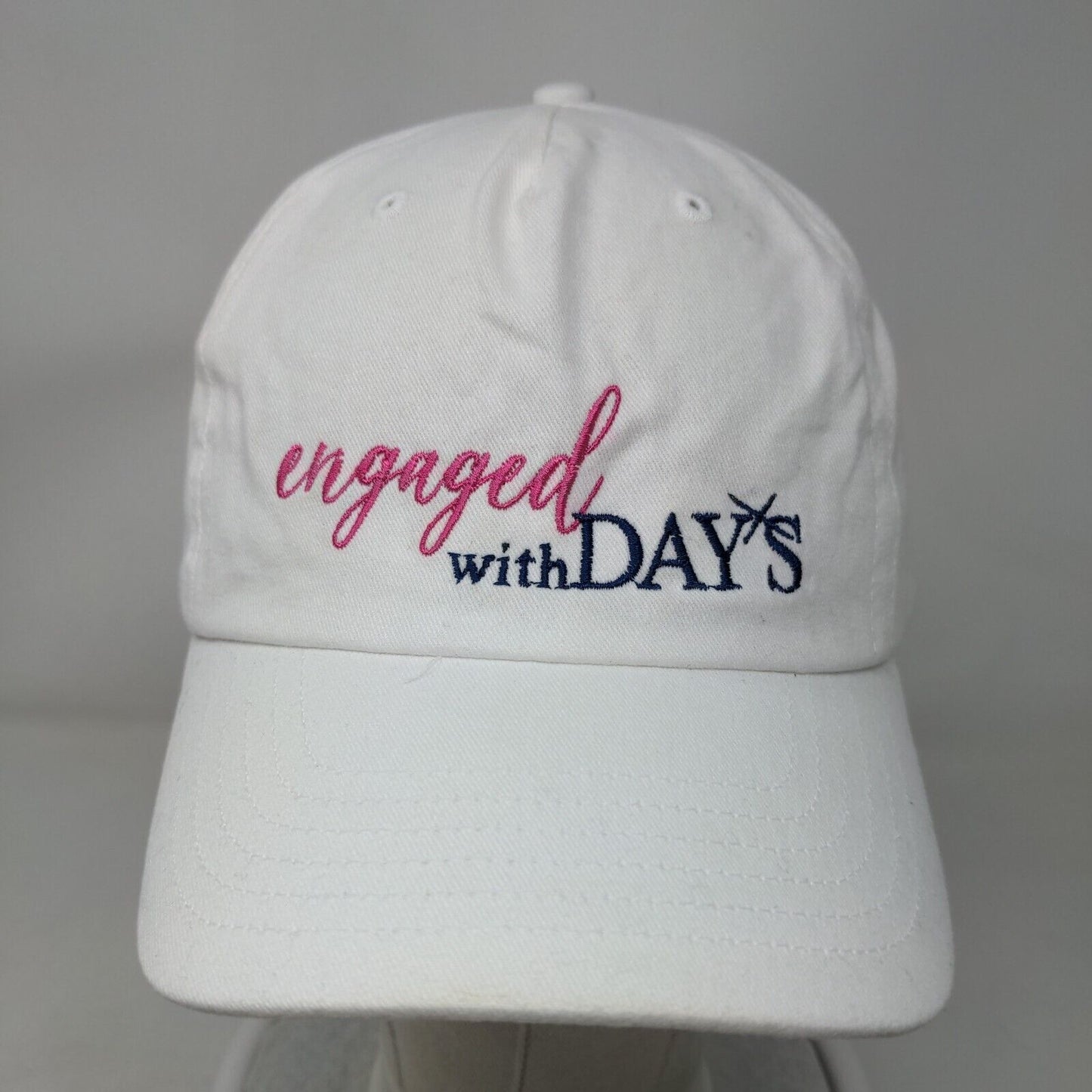 Engaged With Days Slideback Hat White One Size Embroidered Big X