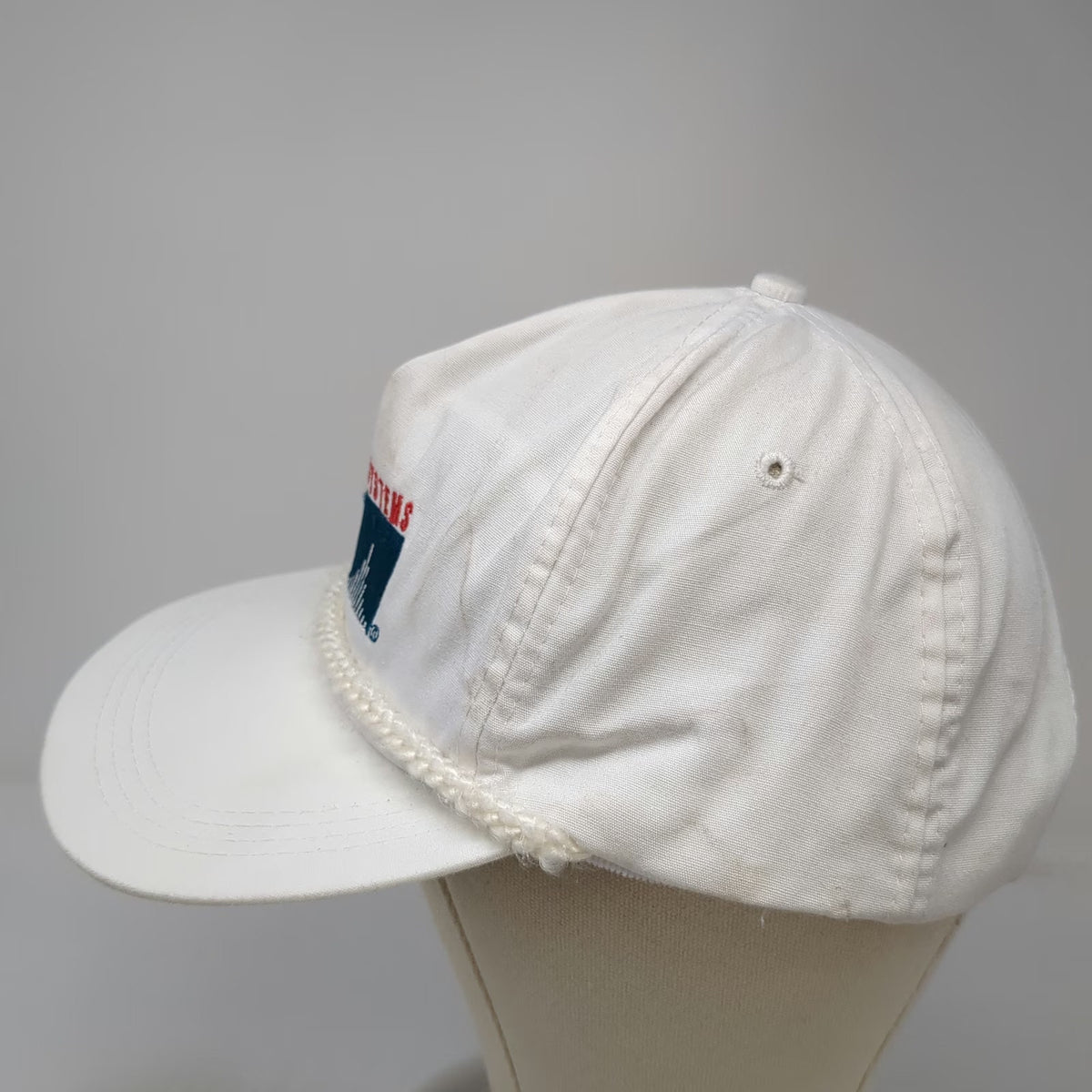 Sportcap 5 Panel White Cisco Systems Rope Hat Slideback Adjustable Logo Vintage