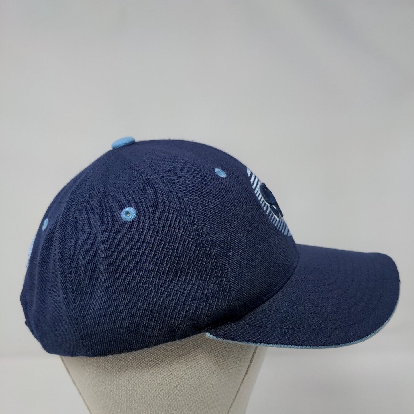 SA Schmueser Strapback Hat Blue One Size Adjustable Embroidered Zephyr Hat