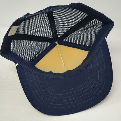 Trucker Hat Blue Meaner Than A Junk Yard Dog Mesh Back Snapback Vintage