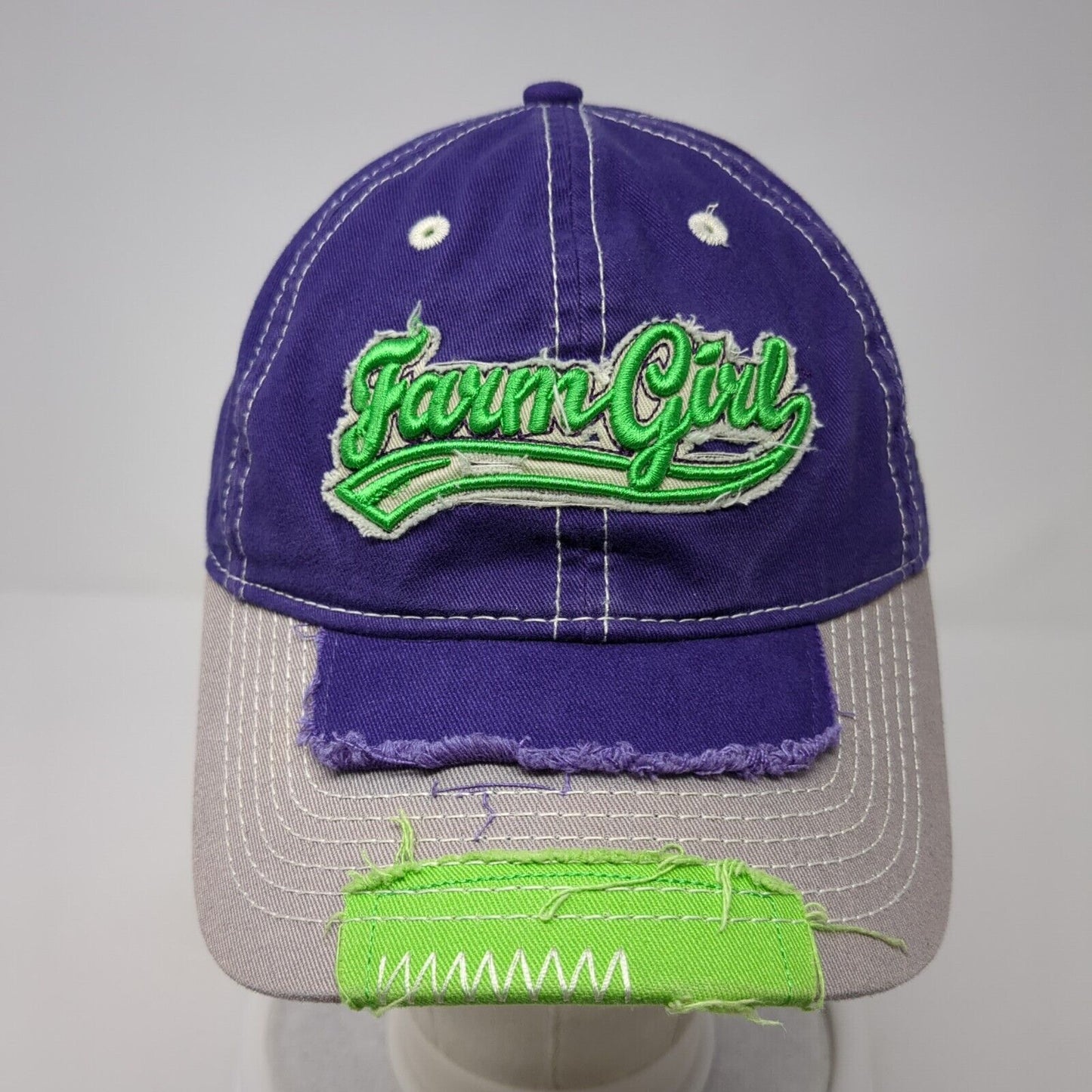 Farm Girl 41 Strapback Hat Purple One Size Adjustable Embroidered