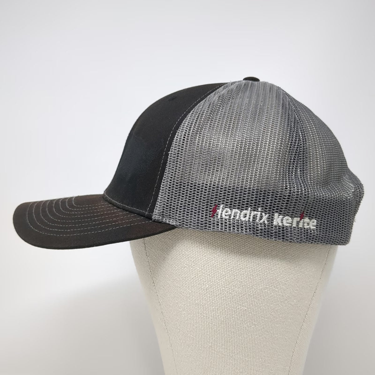 Richardson Trucker Hat Black One Size Mesh Snapback Hendrix Kerite Side Logo