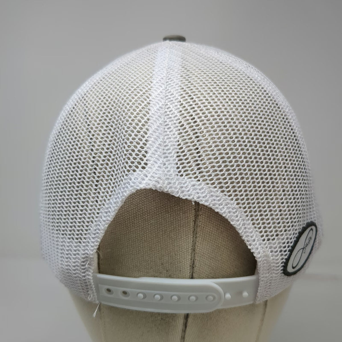 Mentally Strong Gray Trucker Hat OSFM Top of Tamarack Mountain Patch Mesh Back