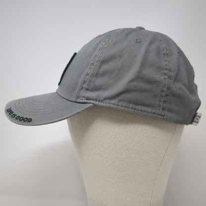 Life is Good Baseball Cap Gray One Size Go Places Camper Mountain Patch Hat