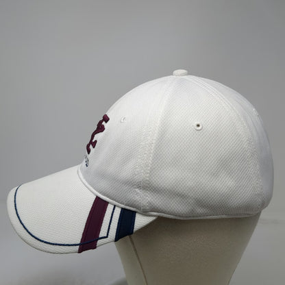 IZOD Baseball Cap White One Size Performance Polyester Striped Fitted Golf Logo