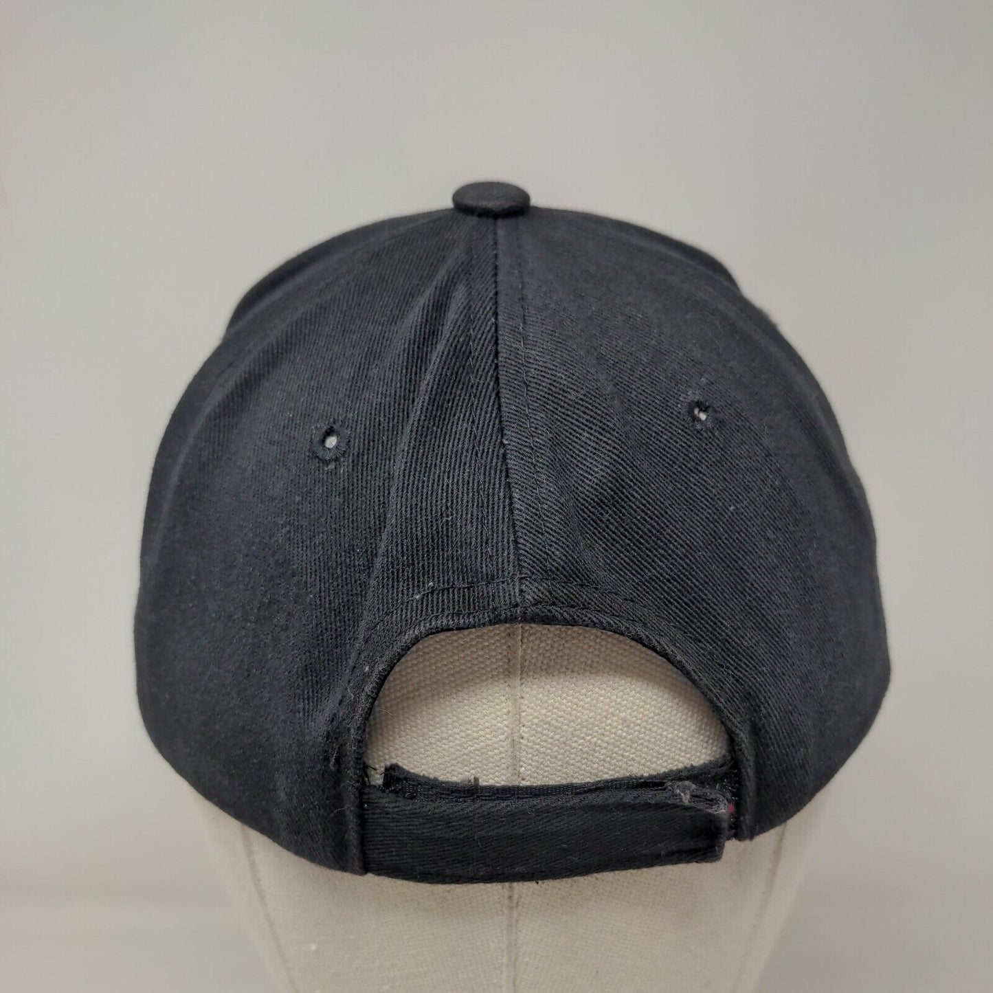 Unbranded Strapback Hat Black OSFA Adjustable Blank 6 Panel Solid