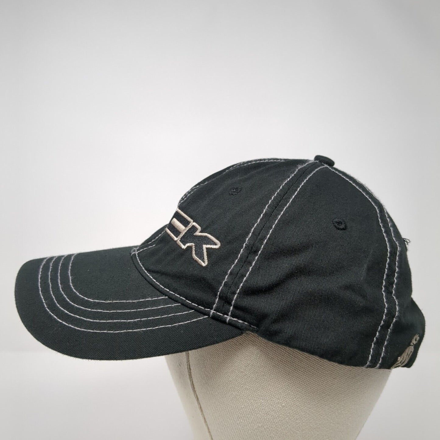 MACK Snapback Hat Black One Size Adjustable Embroidered 6 Panel Cotton