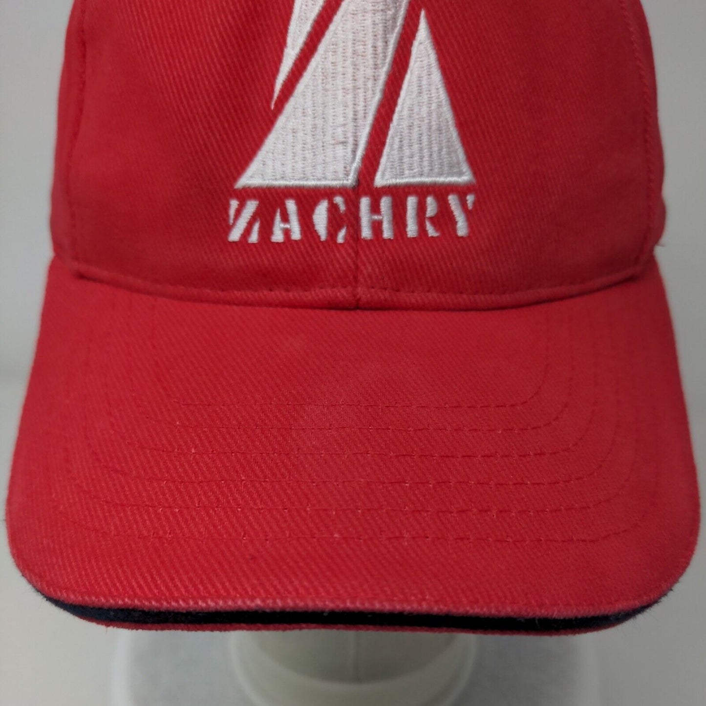 Zachry Slideback Hat Red One Size Adjustable Embroidered Vent Holes