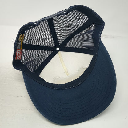 Grafletics Trucker Hat Blue One Size Oregon Mountain Patch Mesh Snapback Cap