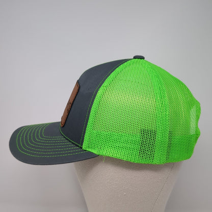 Lifeways Leather Patch Snapback Trucker Hat Multi One Size Mesh Back