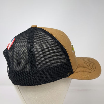 MAX Trucker Hat Brown Black One Size American Flag RE Pierson Construction Mesh