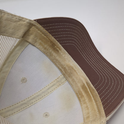 ABC Motors Strapback Trucker Hat Brown One Size Mesh Back Outdoor Cap