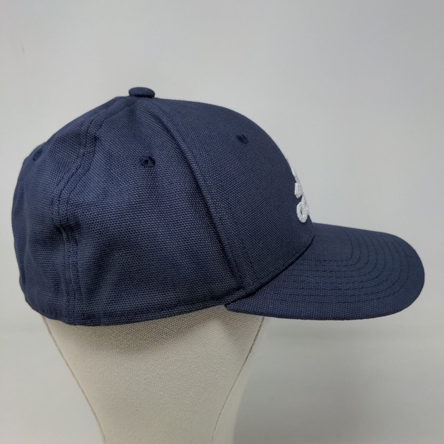 Adidas Men's Fitted Hat Blue Size L/XL Embroidered Logo Cotton Blend