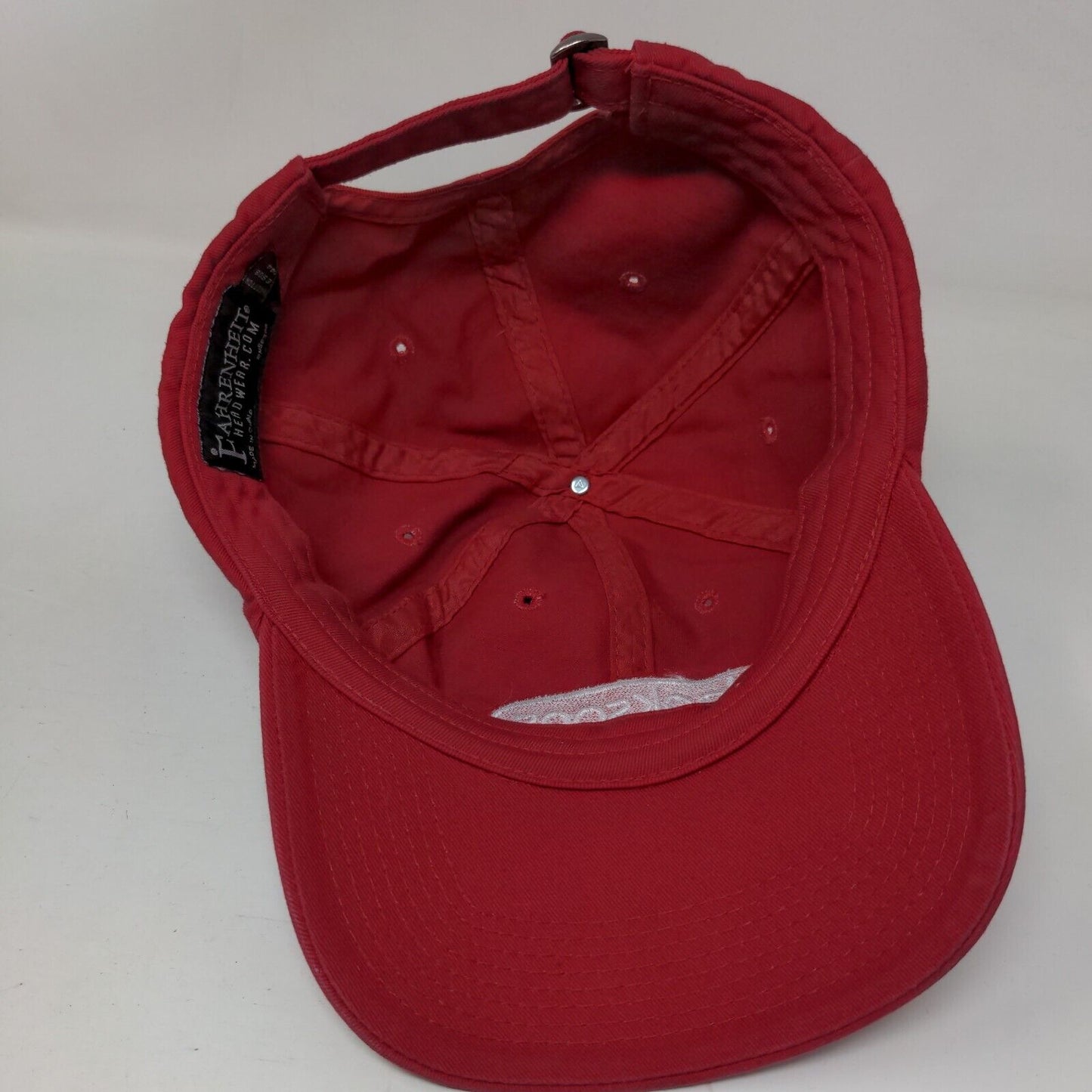 Jacksons Slideback Hat Red One Size Embroidered 6 Panel Fahrenheit