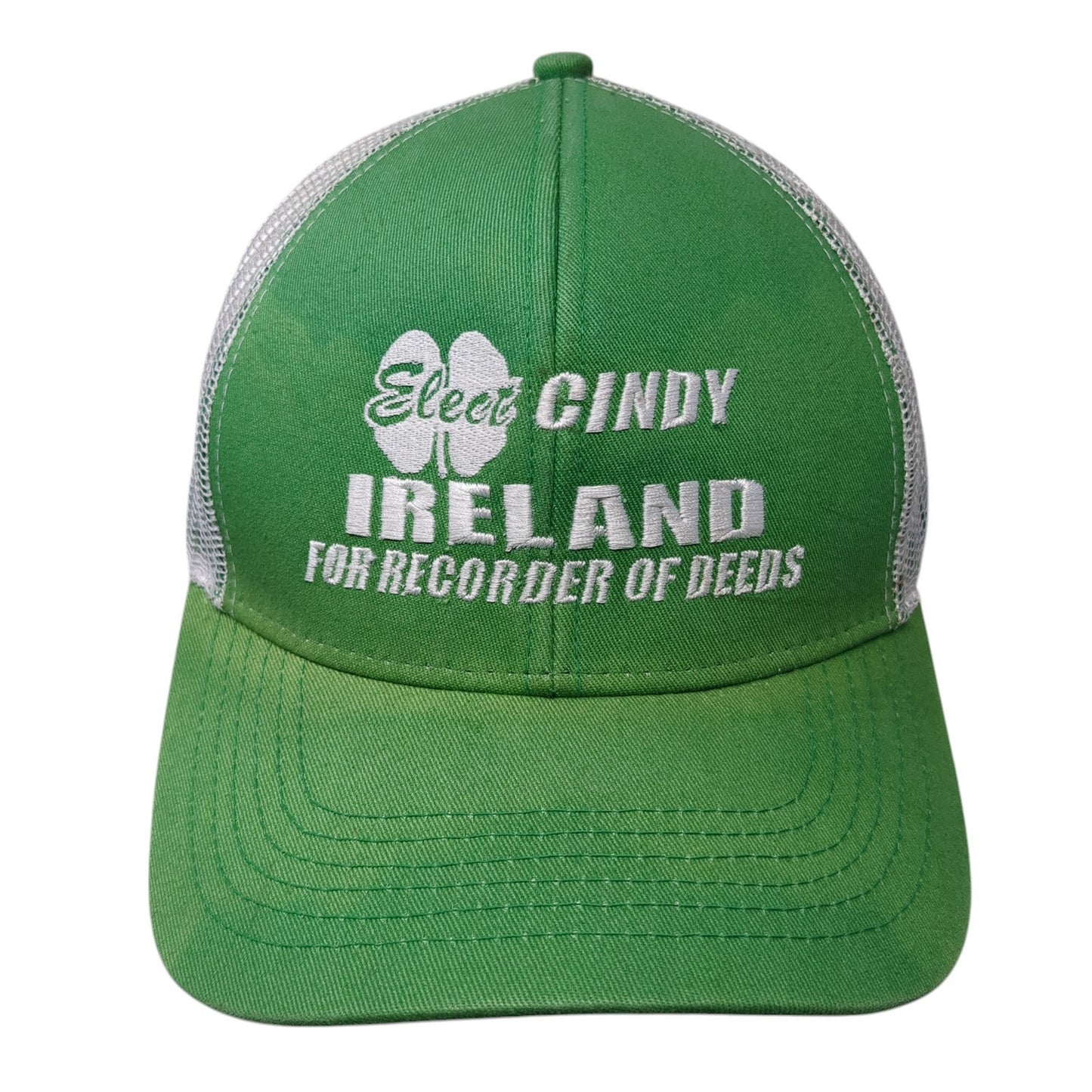 Elect Cindy Ireland For Recorder Of Deeds Trucker Hat Green One Size Outdoor Cap