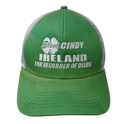 Elect Cindy Ireland For Recorder Of Deeds Trucker Hat Green One Size Outdoor Cap