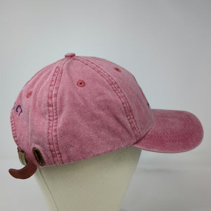 Adams Baseball Cap Red One Size Leather Strapback Dog Watch Cafe Stonington CT
