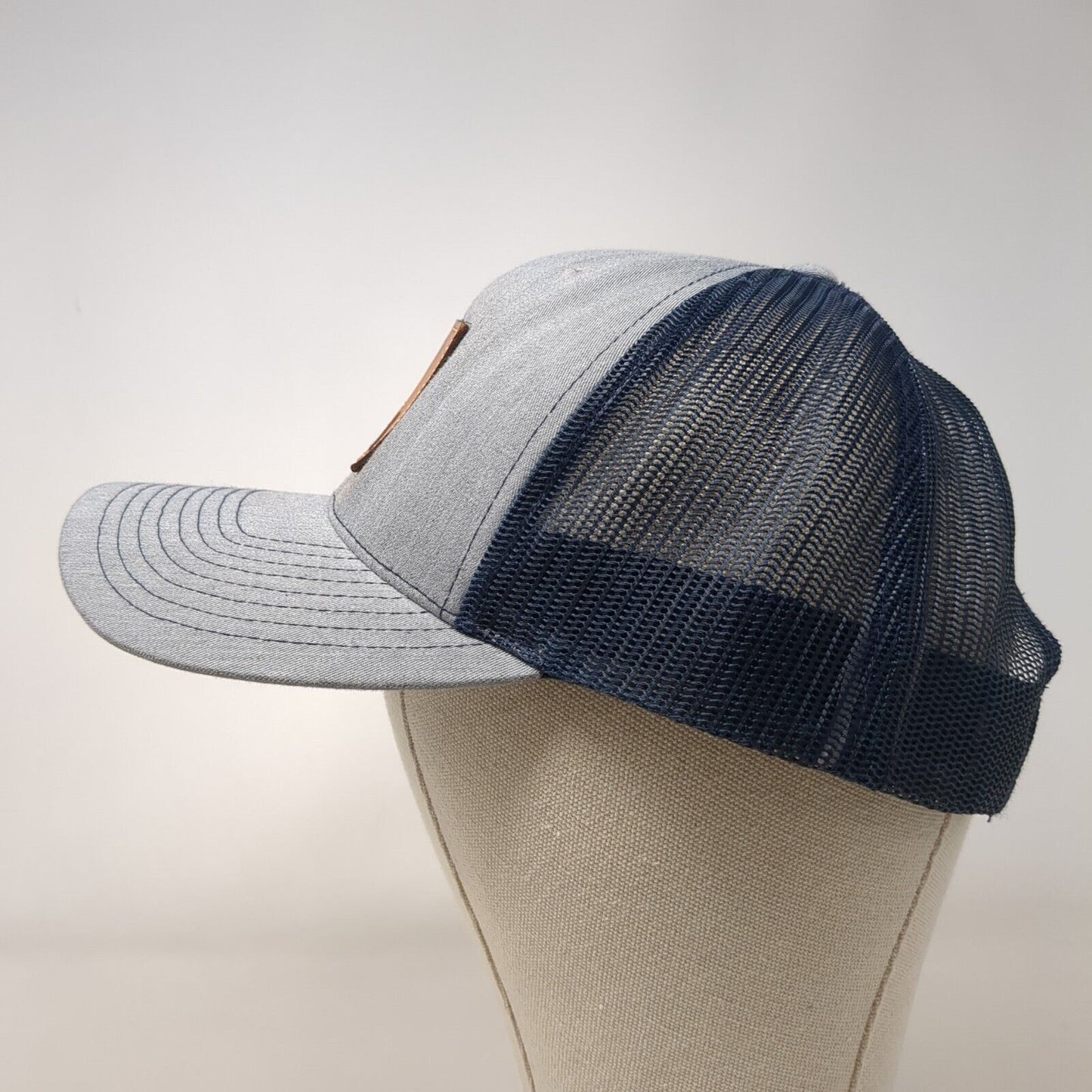 Richardson Snapback Trucker Hat Gray One Size Adjustable Mesh Back 6 Panel