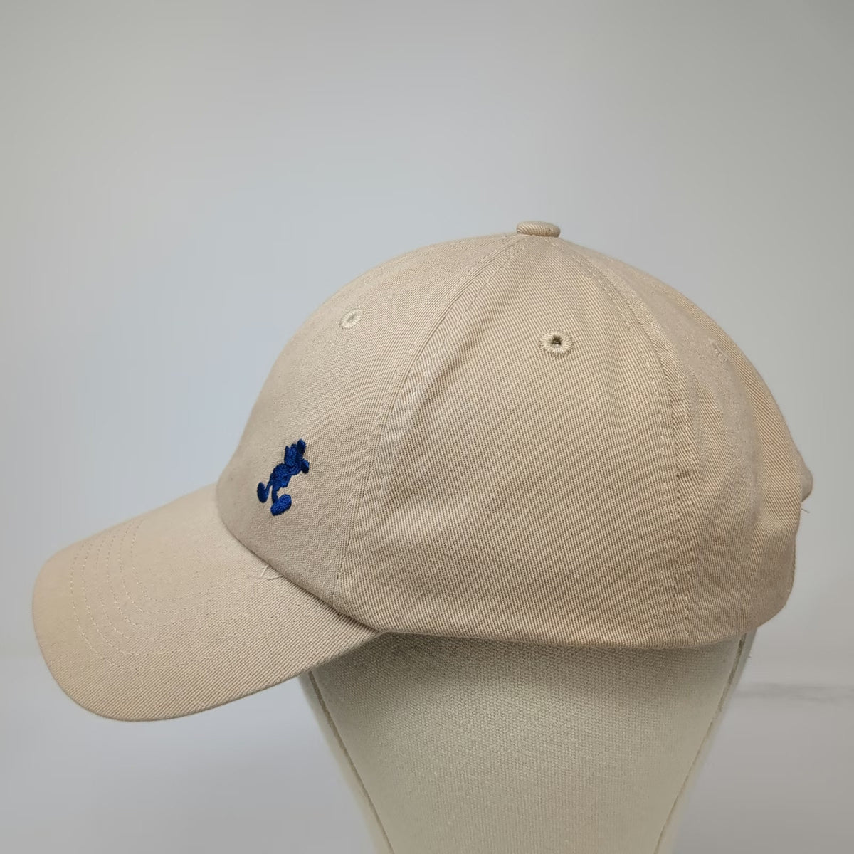 Disney Parks Baseball Cap Beige One Size Mickey Mouse Embroidered Cotton Hat