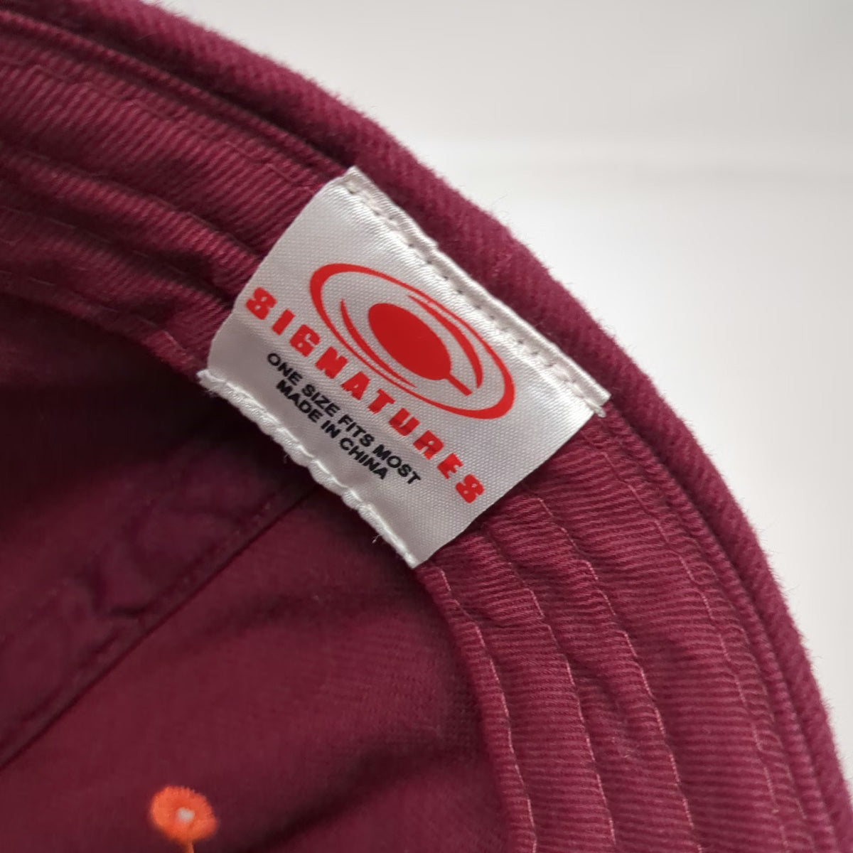 Signatures Virginia Tech Hokies NCAA Cap Red Orange One Size VT Logo Strapback