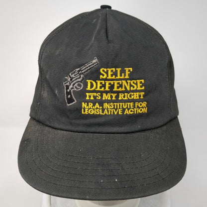 5 Panel Black One Size NRA Self Defense Its My Right Gun Snapback Hat Made USA