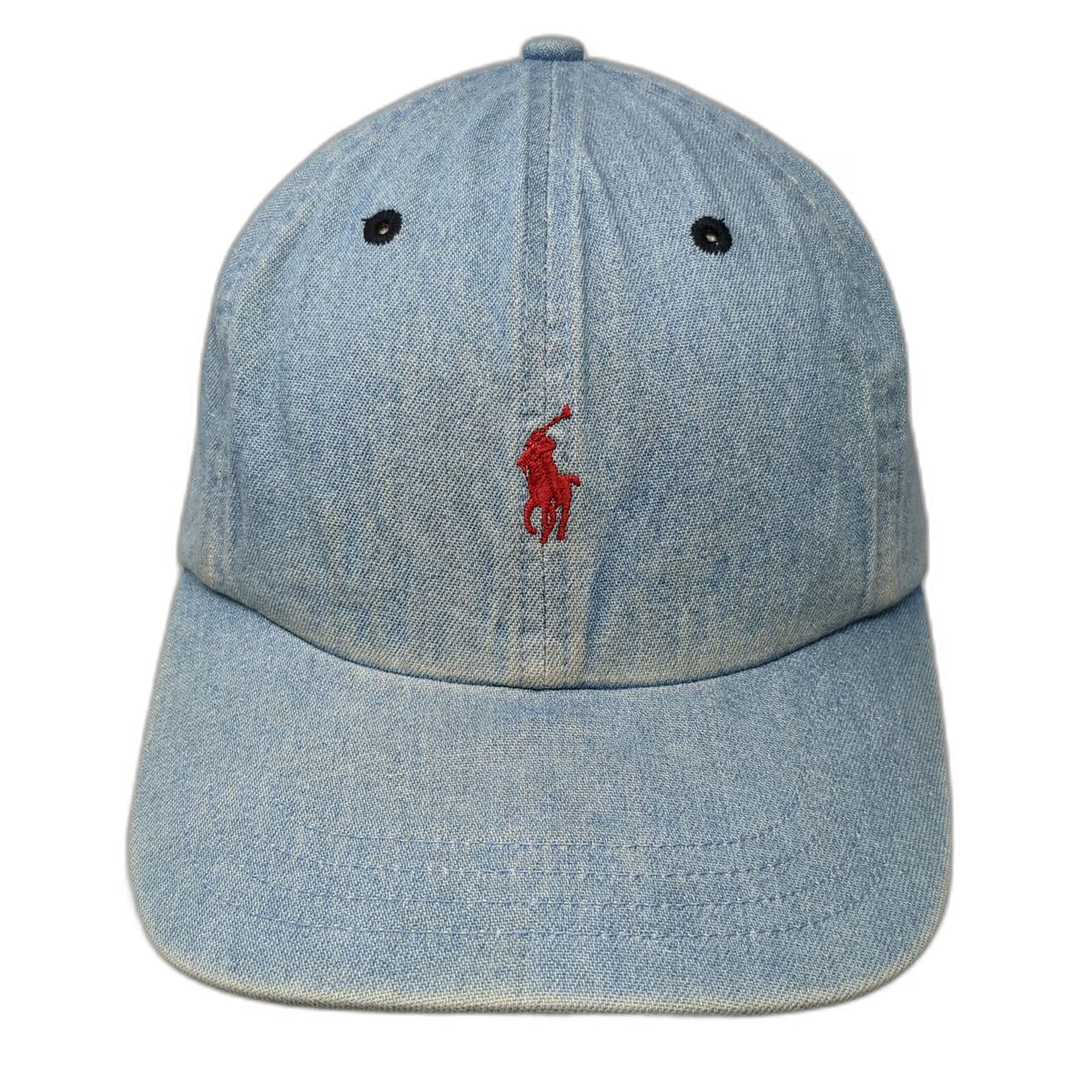 Polo Ralph Lauren Baseball Cap Blue One Size Denim Slideback Logo 6 Panel Hat
